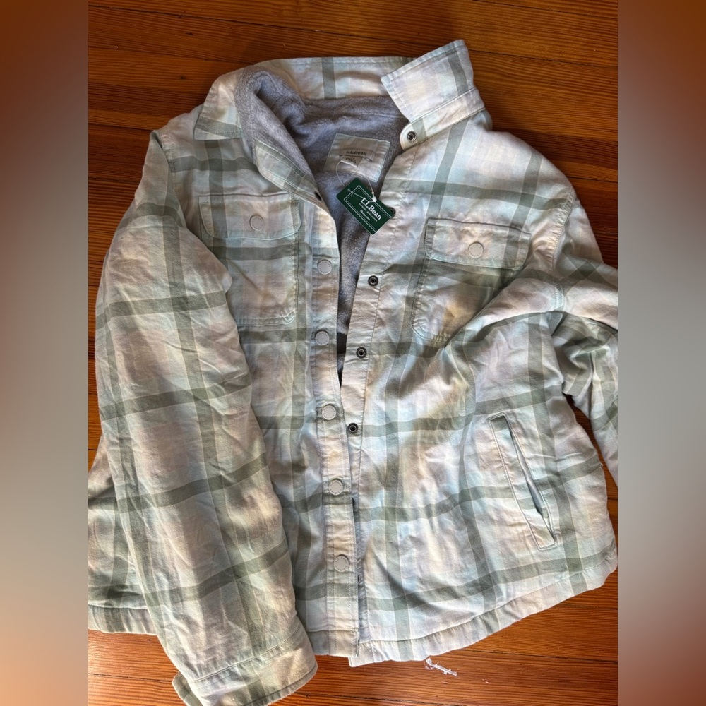 L.L. Bean Faded Sage Plaid Shirt
